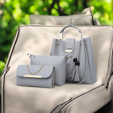 Luxury 3 PSc Handbag Set Grey