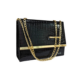 Crocodile pattern cross body (Black)