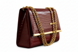 Crocodile pattern cross body (Maroon)