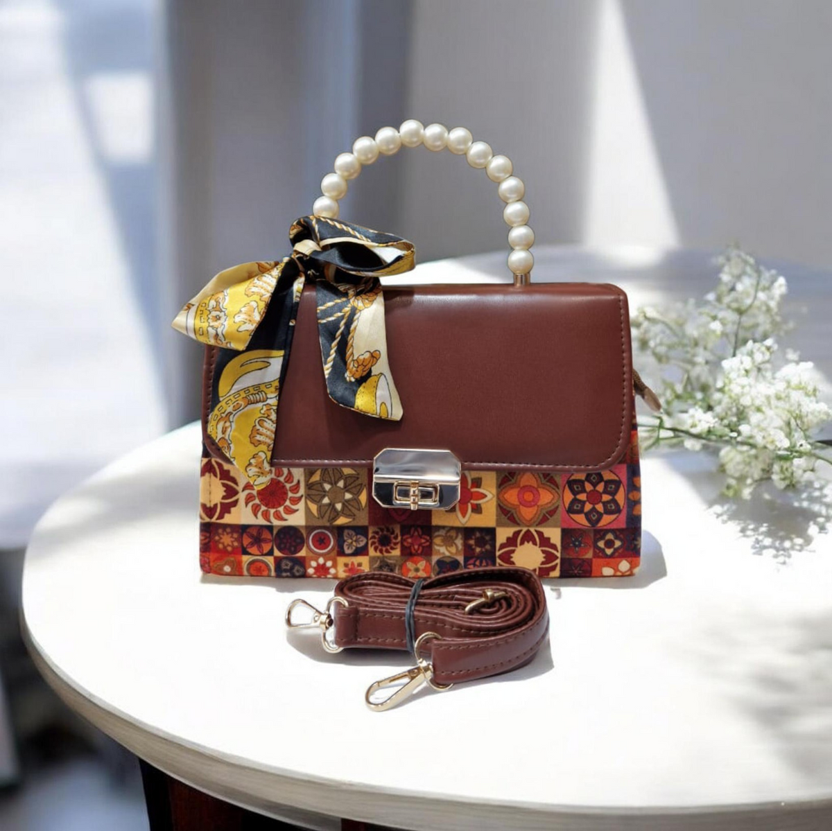 Pearl Handel Structured Bag