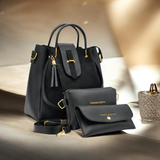 Aura- 3 PCs Handbag Set Black