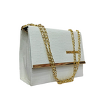 Crocodile pattern cross body (White)